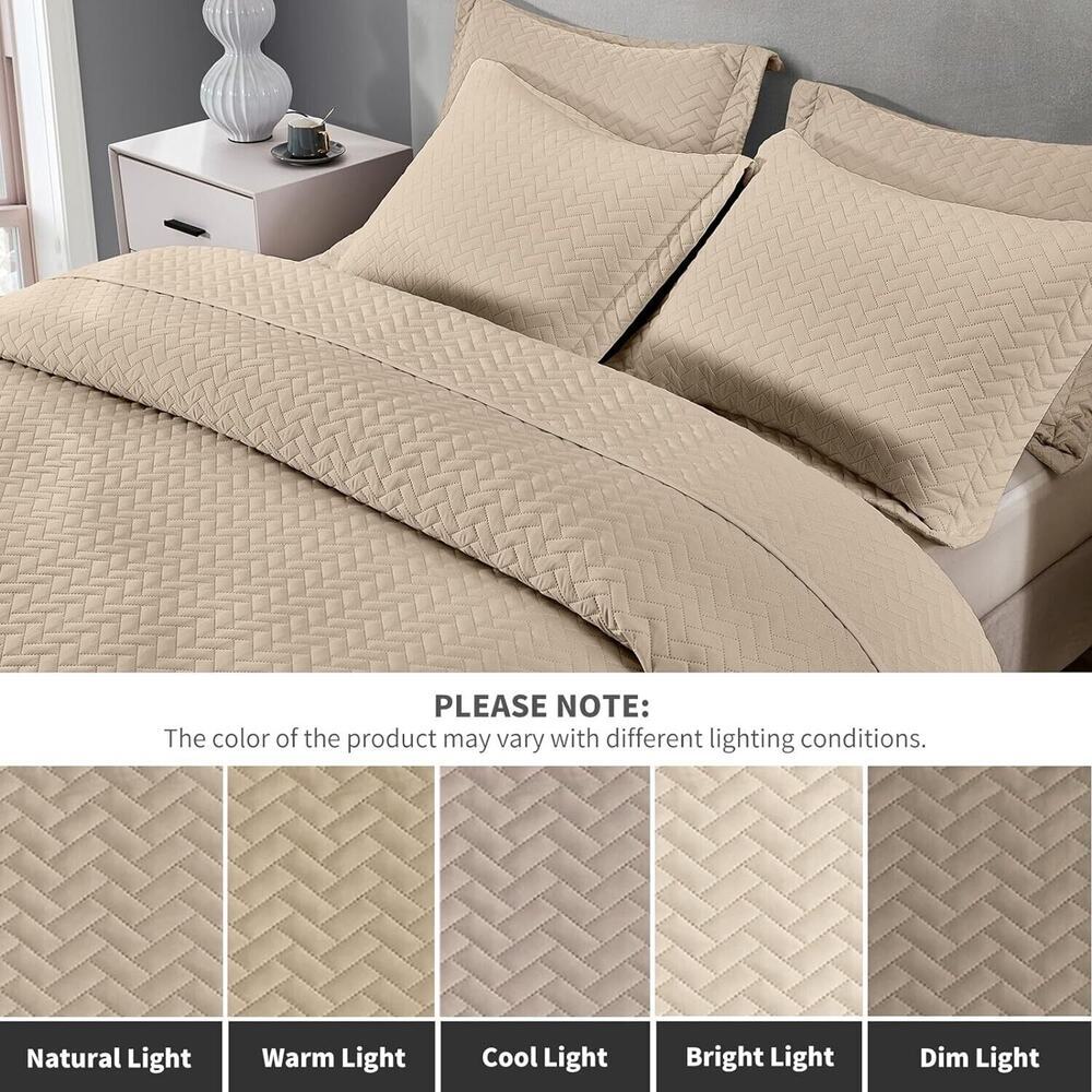 Maple&Stone Quilt Set Twin/Twin XL, XL (68'' x 86''), Chevron Beige - Picture 5 of 5